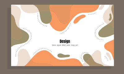 Warm earth tone liquid abstract shape poster design
