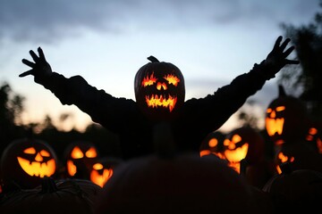Fototapeta premium Halloween pumpkin carving