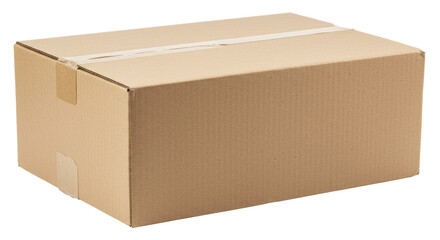 Isolated Plain Cardboard Box