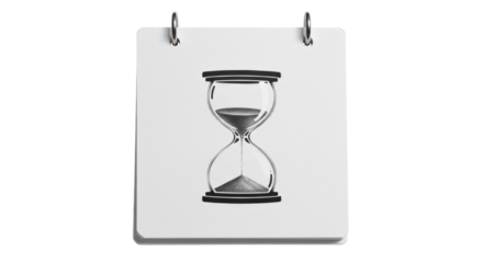 Isolated Hourglass on Calendar Page Symbolizing Time