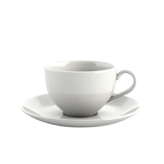A white teacup sits on a matching saucer a simple image of elegant tableware