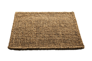 Natural fiber square rug handwoven texture neutral brown tones home decor simple design rustic chic