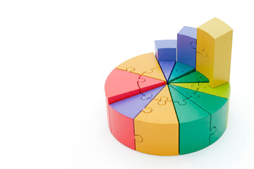 Obraz premium Color pie chart-puzzle. Space for text.