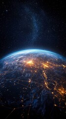 Obraz premium Earth at Night: A Celestial Perspective