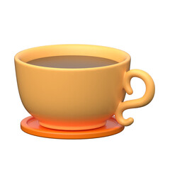 Coffee Cup 3D icon on transparent