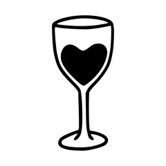 romantic drinkware line art icon