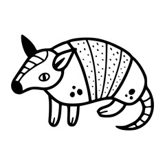 simple armadillo outline drawing