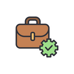 Expert work colored icons, minimalist vector illustration ,simple transparent graphic element .Isolated on white background