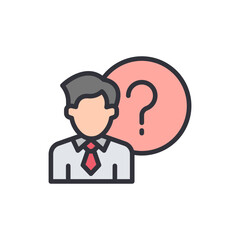 Expert people colored icons, minimalist vector illustration ,simple transparent graphic element .Isolated on white background