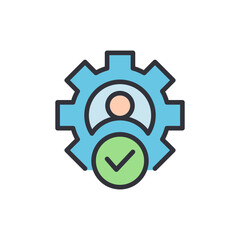 Expert system colored icons, minimalist vector illustration ,simple transparent graphic element .Isolated on white background