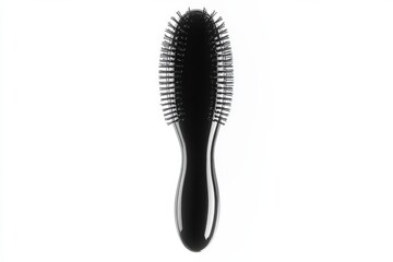 Sleek black hairbrush oval design soft bristles perfect for detangling and styling minimalist