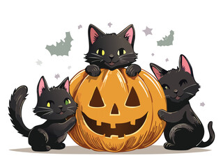 Funny Halloween Cat Vector