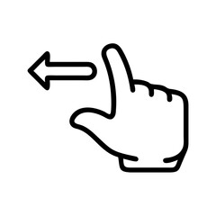 Obraz premium Hand Gesture Indicating Left Direction icon transparent background