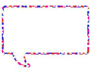 ステンドグラス風吹き出し　三角形模様　四角形