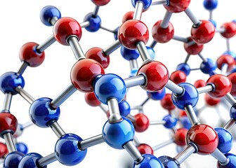 Obraz premium 3D Glucose Molecule Macro Photography, Sugar Structure, Chemical Compound