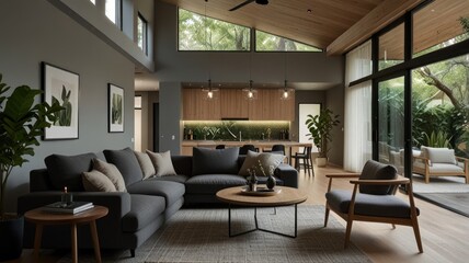 Fototapeta premium Modern Minimalist Living Room Design