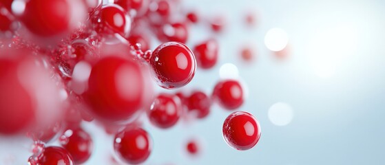 Abstract red spheres background