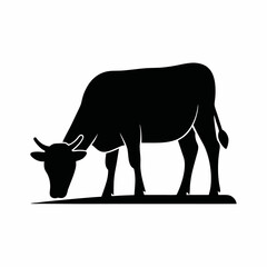 Australian Cow icon vector silhouette illustration isolated on white background