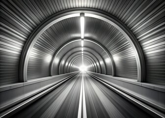Naklejka premium Abstract Grayscale Tunnel - Depth & Perspective