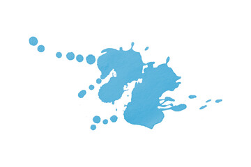 Light blue watercolor splash with dynamic splash effect on transparent background. Watercolor brush.