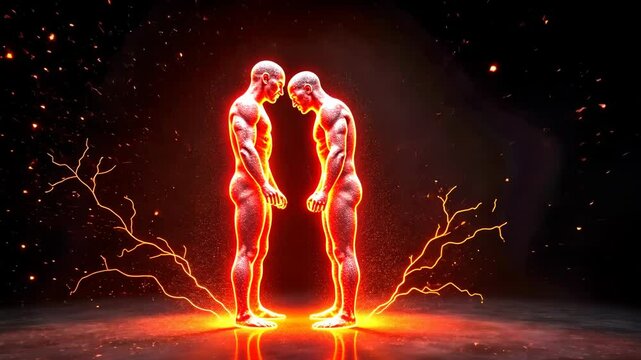 Painful attraction, electric touch, magnetic field. Body resonance. Nerves spark intense sensations. Skin conductivity enhances perception. Emotional bonding increases empathy.