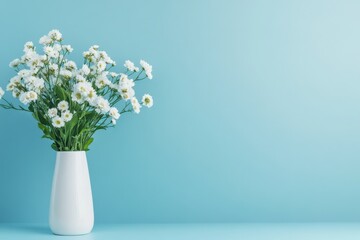 White flowers in vase, minimal decor