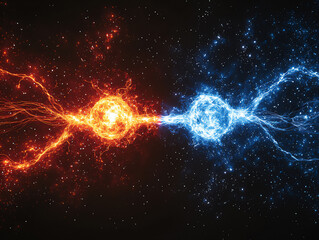 Fototapeta premium magnetic attraction: visible lines of relational force