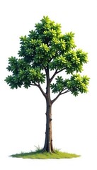 Obraz premium A single tree branches out towards the viewer against a stark white backdrop, isolated, isolation