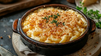 Creamy Baked Macaroni and Cheese with Golden Breadcrumb Topping