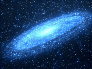 Obraz premium Stunning Blue Spiral Galaxy in Deep Space Nebula