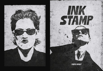 Poster Paper Ink Stamp Print Photo Effect