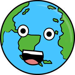 cute illustration of cheerful earth