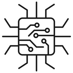Microcontroller Outline Icon