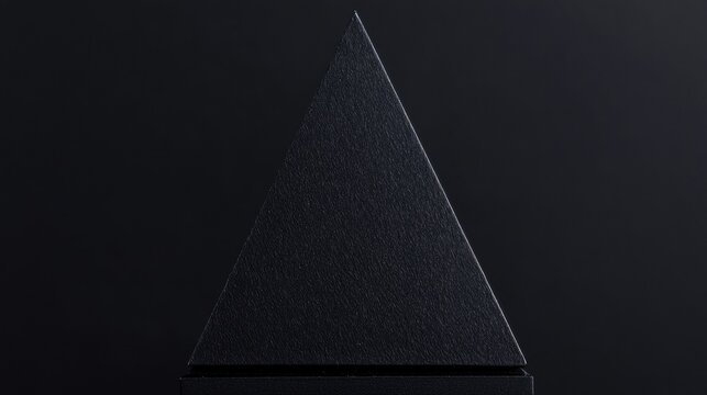 A black triangular prism with a textured surface.