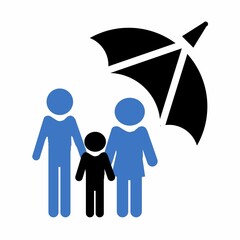 This is a pixel design illustrating the concept of health insurance. Symbolic icons, such as a shield, cross, card, and document, represent safety, care, and financial protection.