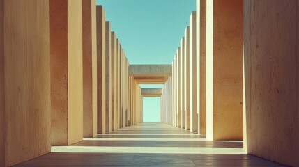 Obraz premium Modern Architectural Design Featuring Symmetrical Vertical Columns