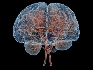 Human Brain Neural Network 3D Render Abstract Visualization