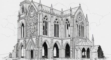 Fototapeta premium Ruined Cathedral Transformed into a Mage Tower