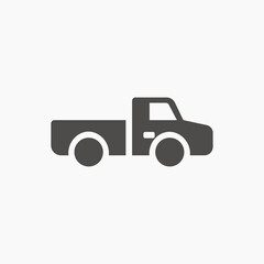 Pickup truck icon vector. farm truck outline and filled vector sign. Symbol, logo illustration. 