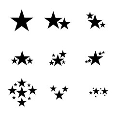 Vector illustration of Stars icon set isolated on white background