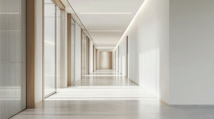 Obraz premium Modern interior corridor with natural light and minimalistic design