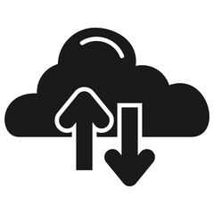 Cloud Offloading Glyph Icon