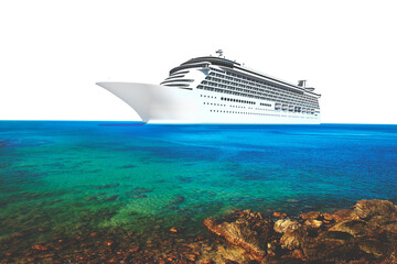 PNG Ocean liner, sea cruise border, transparent background