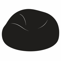 Bean Bag vector silhouette illustration isolated on white background
