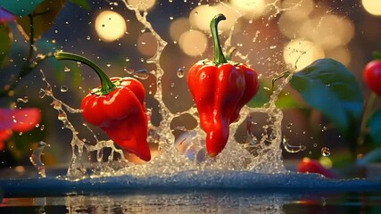 red and green chili peppers - Powered by Adobe