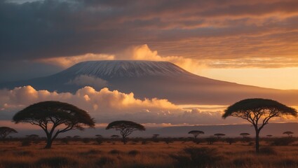 Clouds And Mount Kilimanjaro Sunset