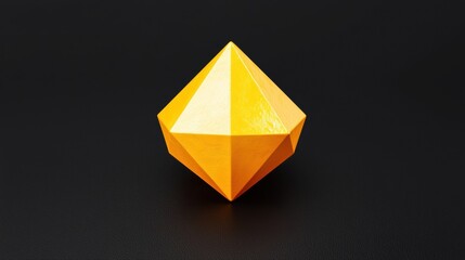 A 3D model of a gold-colored diamond-shaped object.