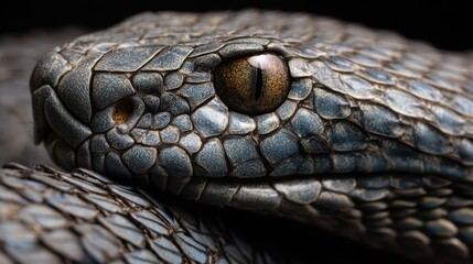 Obraz premium Serpent's Gaze: Intricate Scales and Intense Eye