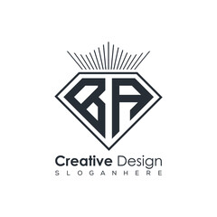 Luxury Initial Letter Monogram in Pentagon Diamond Shape with Royal Crown for Premium Branding & High-End Logo Design
