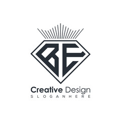 Luxury Initial Letter Monogram in Pentagon Diamond Shape with Royal Crown for Premium Branding & High-End Logo Design
